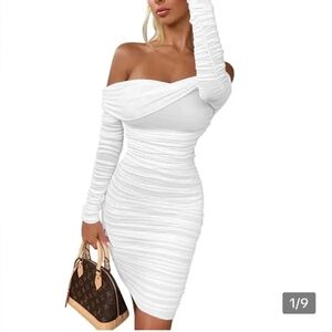 OYS Women's White Bodycon Dress